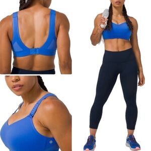 Lululemon Swift Speed Bra High Support Vibrant Cerulean Blue Sports Bra sz 34DD